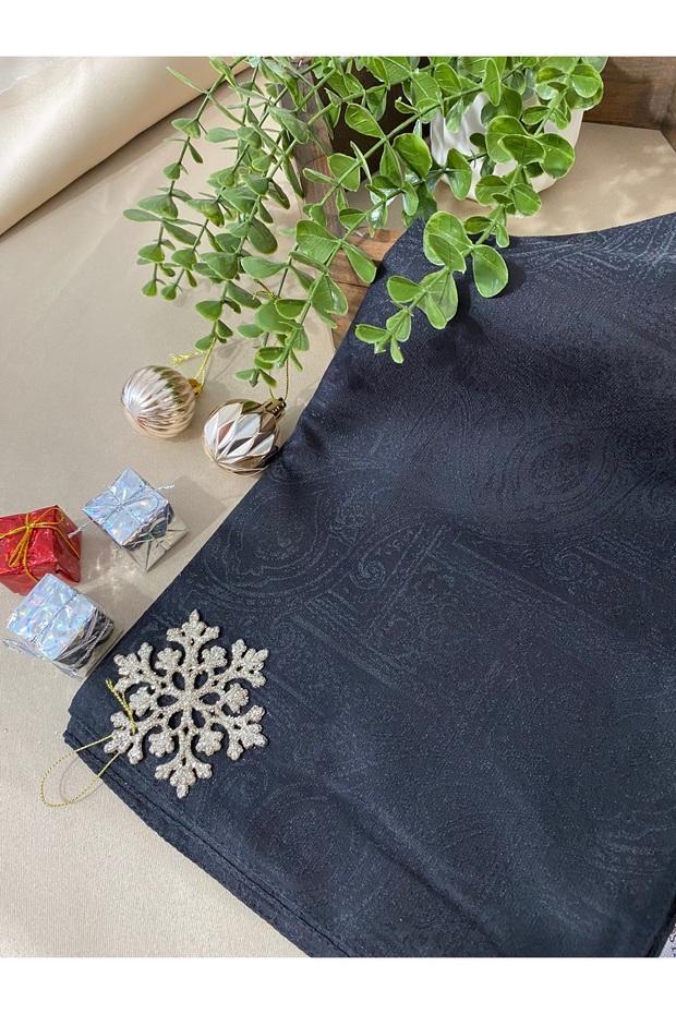 Mineleşarp Black Color Monogram Jacquard Shawl New Year Product