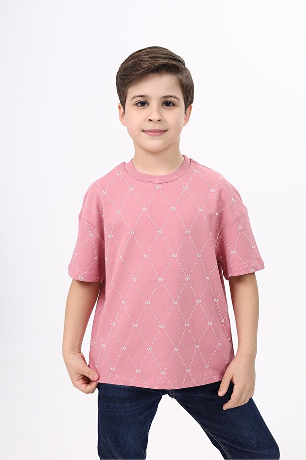 Boy's Printed Crew Neck Short Sleeve T-Shirt