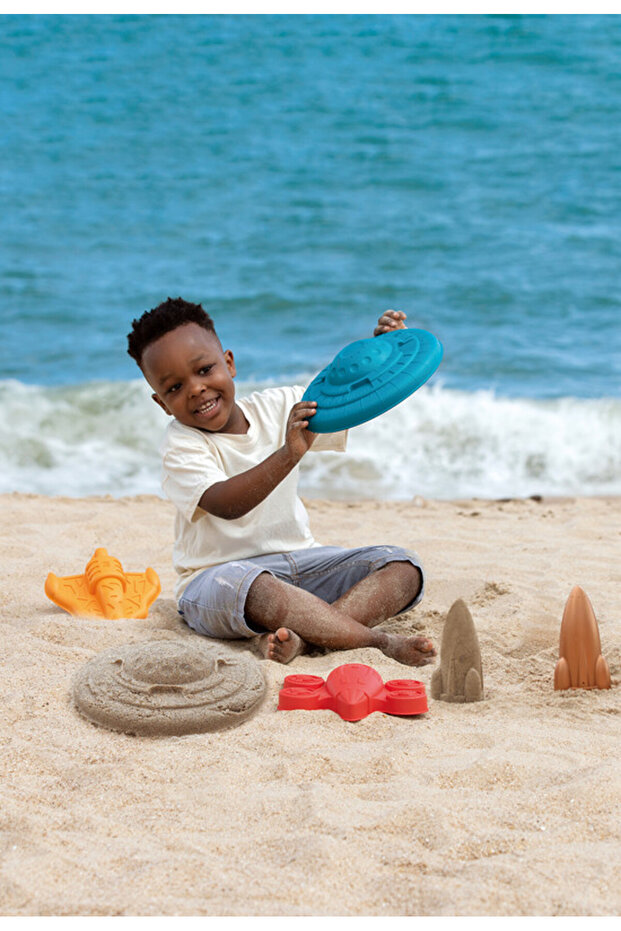 Space Explorer Sand Ship Beach Toys with Backpack 6pcs - 2