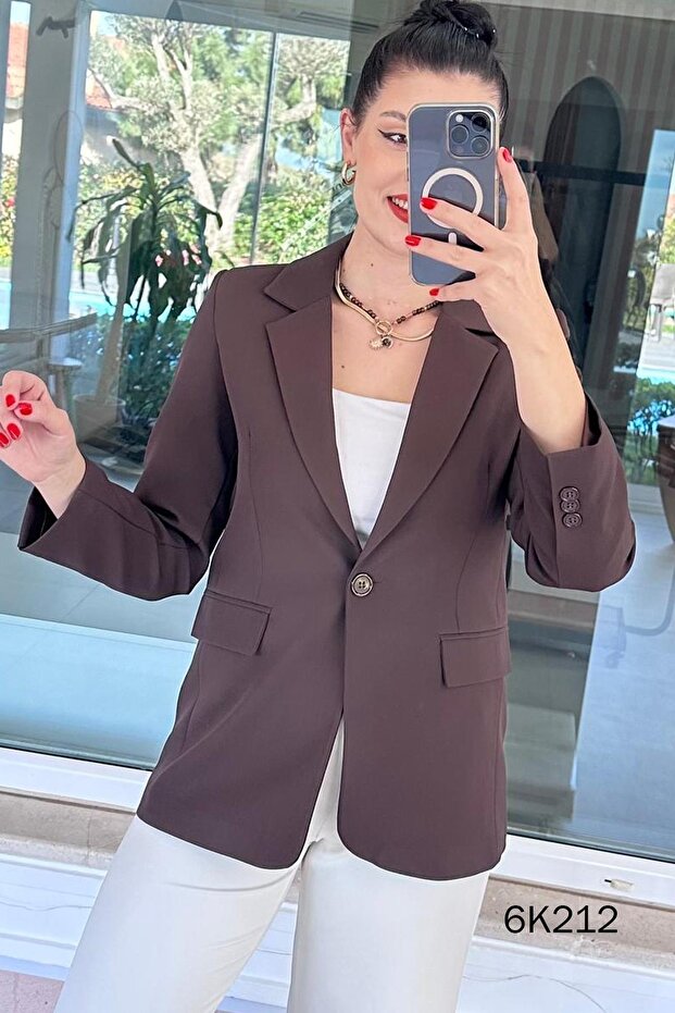 سترة بليزر مزدوجة الكريب 6k212