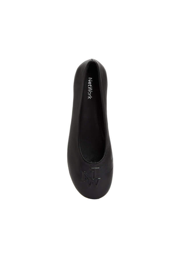 Siyah Kadın Deri Babet - 4