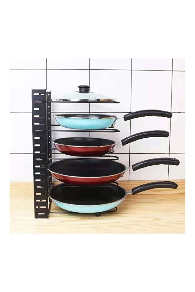 Multi-Tiers Expandable Kitchen Rack - Black 30x20x38cm