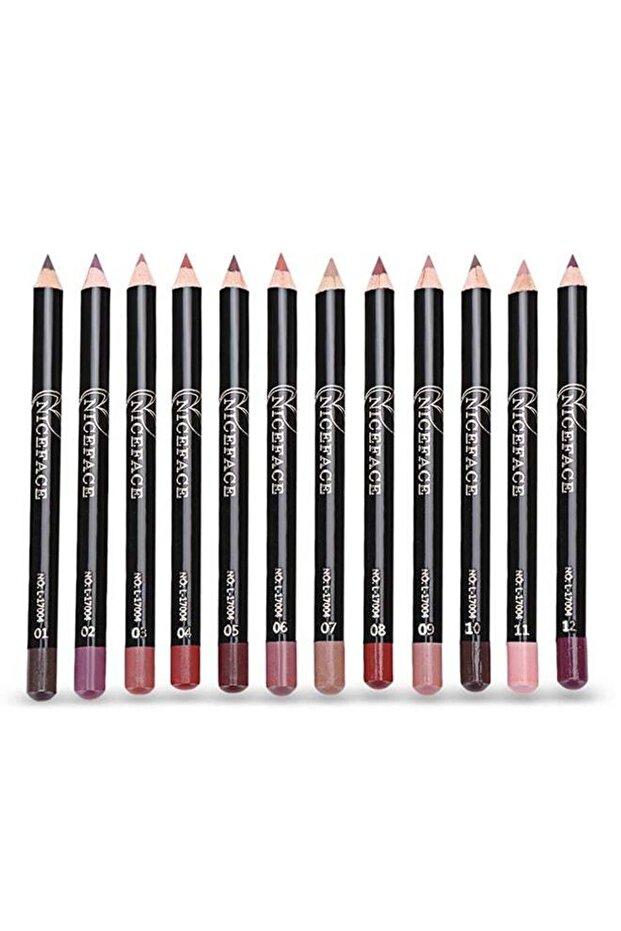 12 Piece Colour Lip Liner Pencil Set Multicolour Nice Face