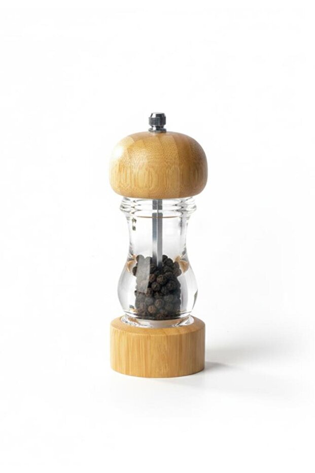 Bamboo Acrylic Black Pepper Salt Mill Salt Shaker Transparent Small