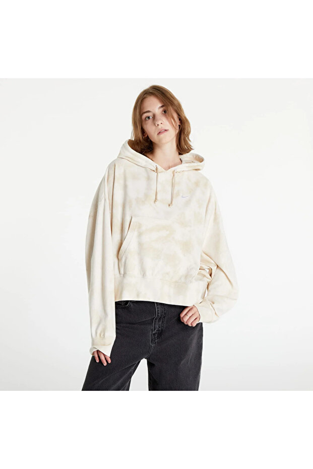 Kadın Oversized Jersey Pullover Hoodie - 4
