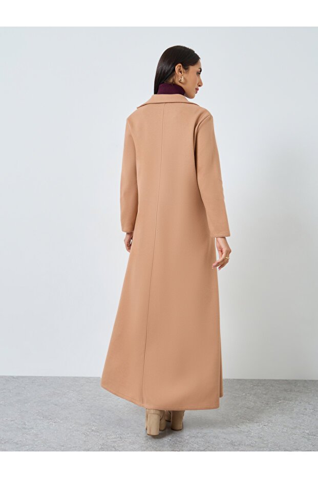 عباية مفتوحة بياقة بليزر سادة - 5