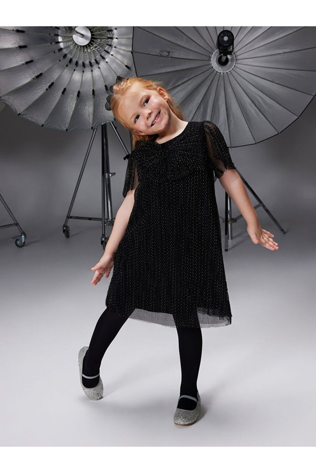 Zero Roba Collar Ribbon Detailed Girl's Dress from Uzg Store for Style Enthusiasts