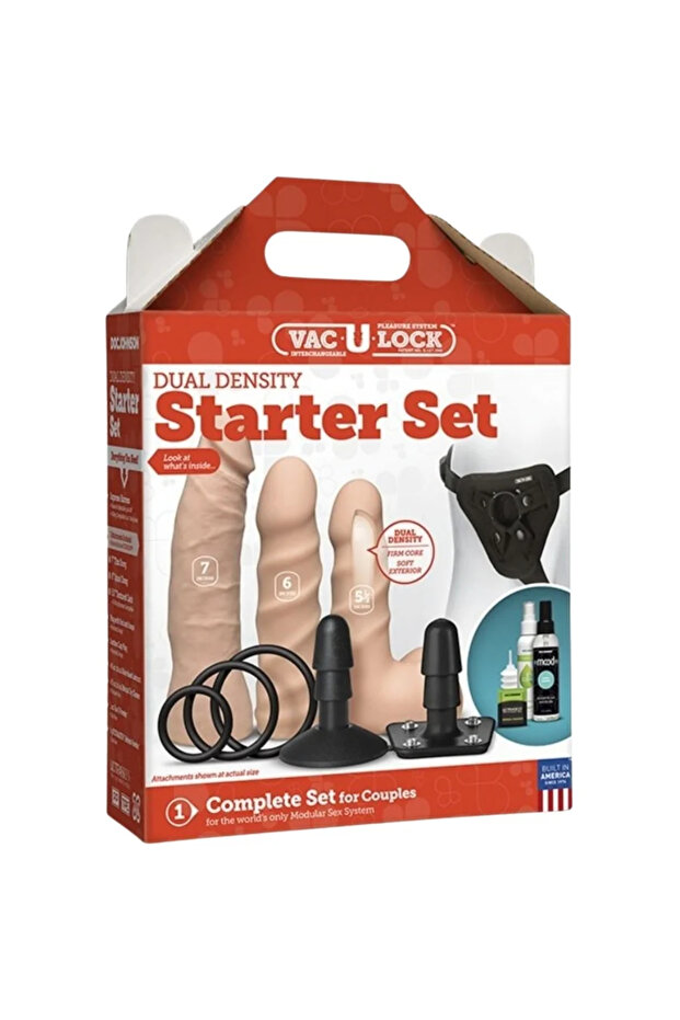 Vac-U-Lock Dual Density Starter Set Strapon Set - 6
