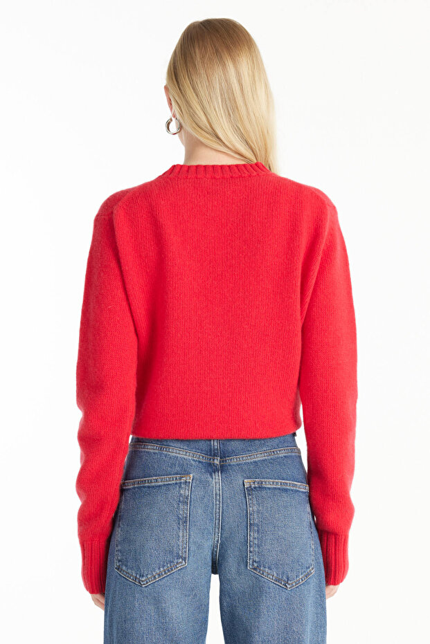 KIRMIZI YÜN KAZAK - 4