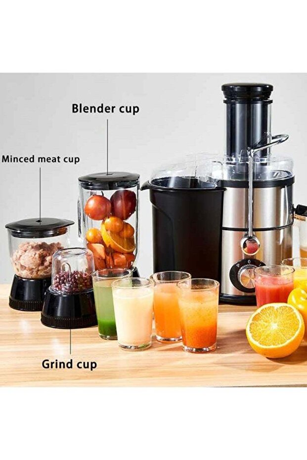 4-in-1 Slow Juicer Extractor Machine - Juicer, Blender, Citrus Press & Food Processor - 5