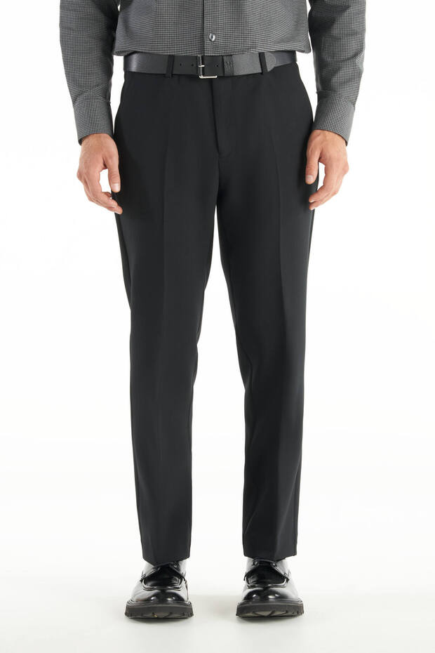 SİYAH REGULAR FİT CHİNO PANTOLON - 1