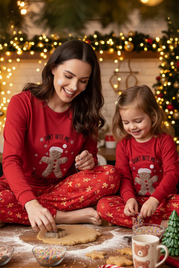 Thermal Cookie Jolly Mother-Daughter Pajama Set