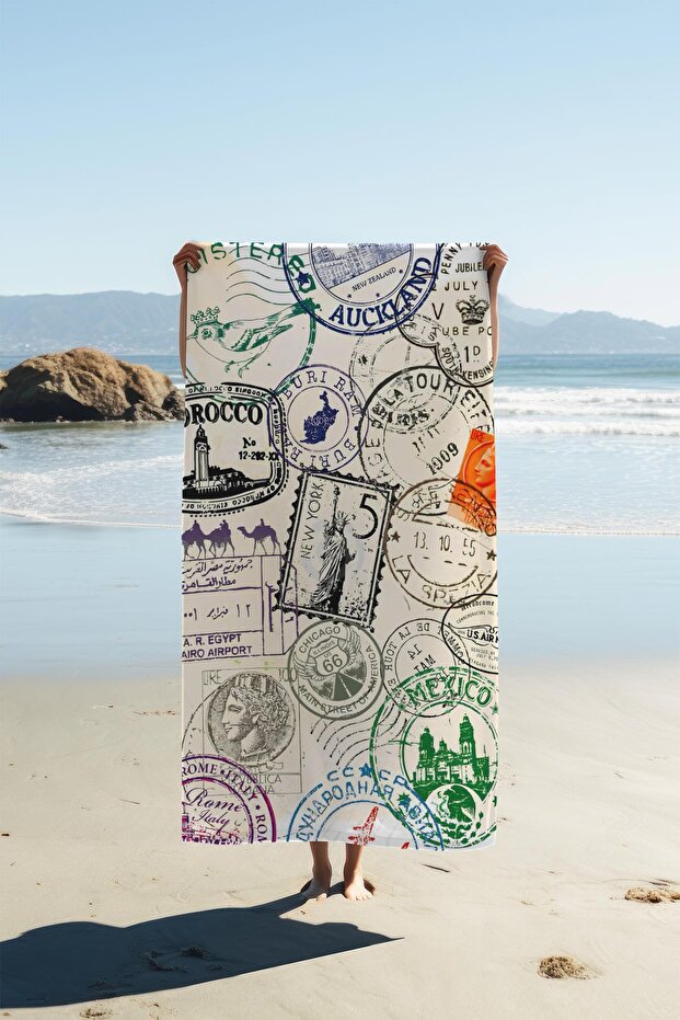 Digital Printing Beach Sea Towel Postage Stamp Patterned Peshtamal Hvl0228