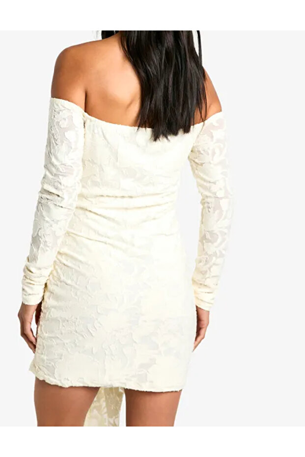 Rochie scurta, Crem - 2