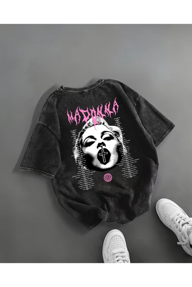 Madonna Printed Washable Vintage Unisex Oversized T-Shirt