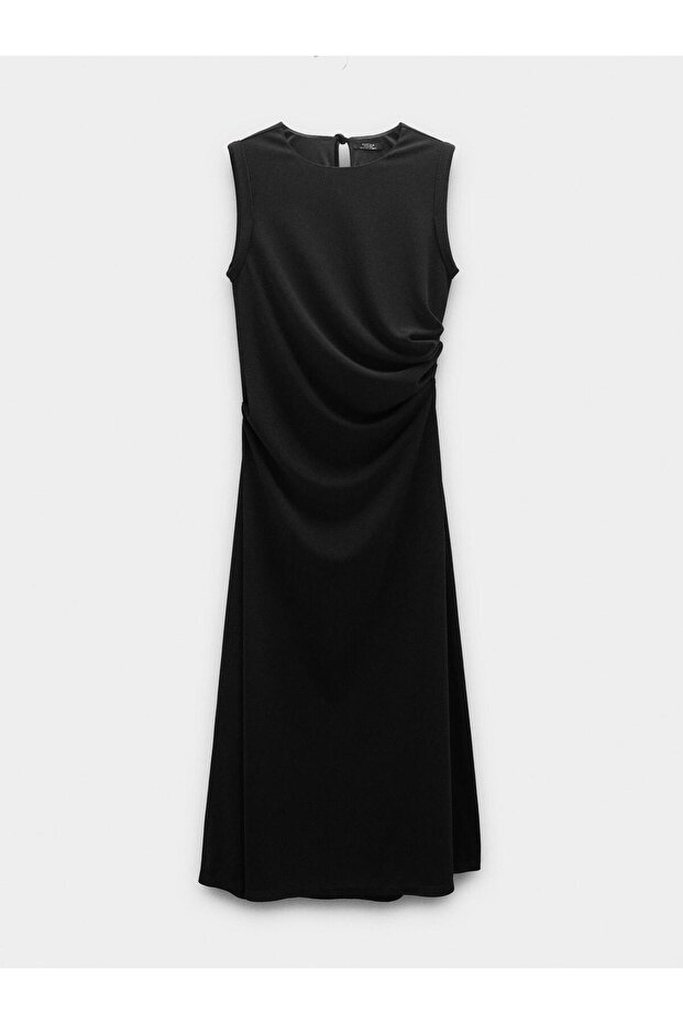 Drapeli Midi Elbise - 5