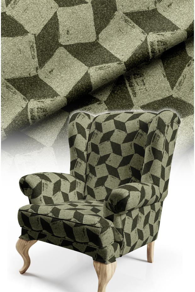 Woven Geometric Patterned Digital Printed Upholstery Sofa Fabric