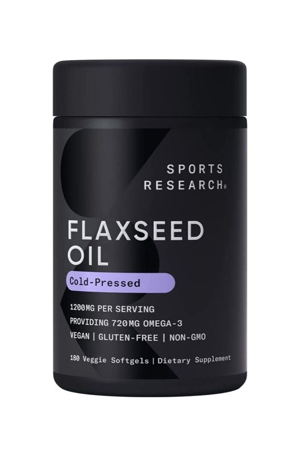 Vegan Flaxseed Oil 1200mg with Plant based Omega 3, 180 Veggie softgels