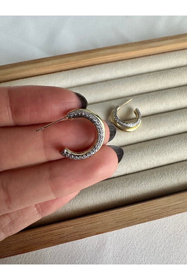 Mix Çift Renkli C Küpe - 3