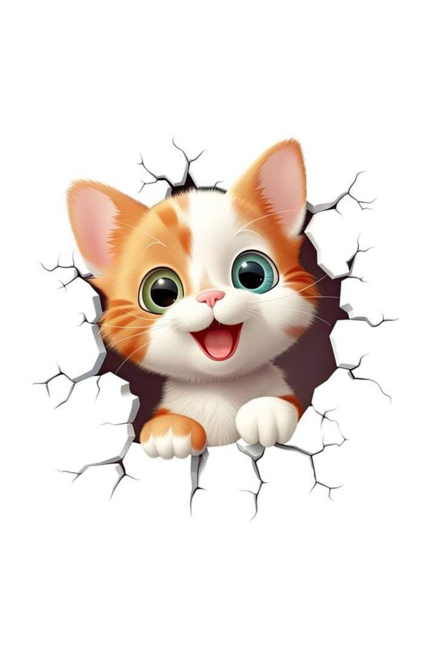 Vibrant Splash Kitten Poster Print – Cute Cat Artwork for Kids Room & Home – 40x60cm