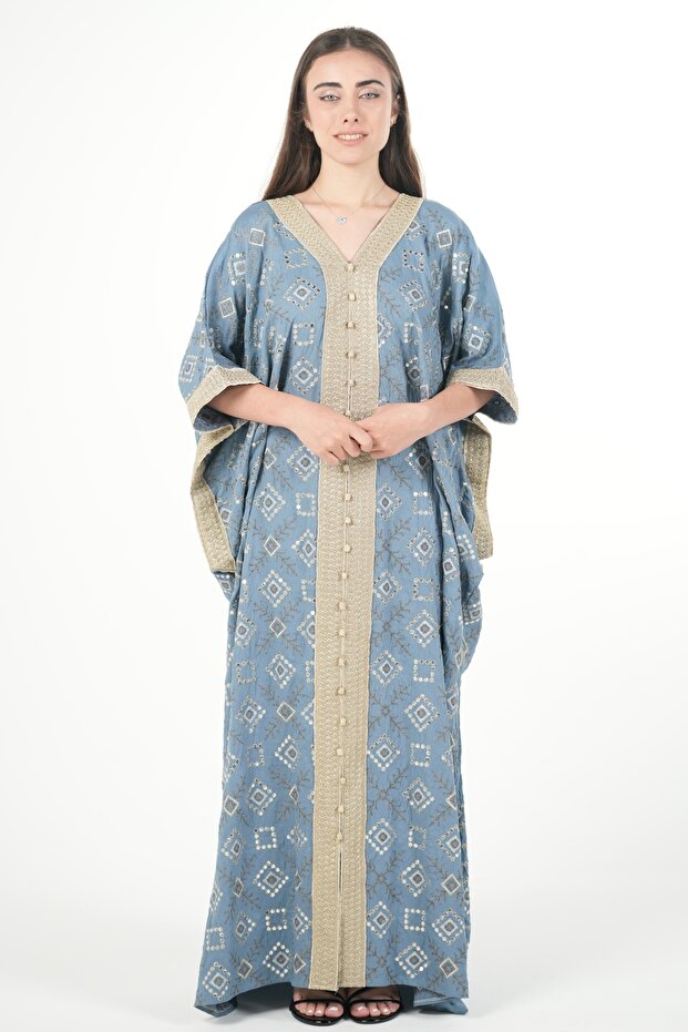 Wide embroidered women's jalabiya