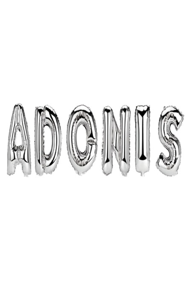 Adonis Name Balloon Set, Silver, 40 cm