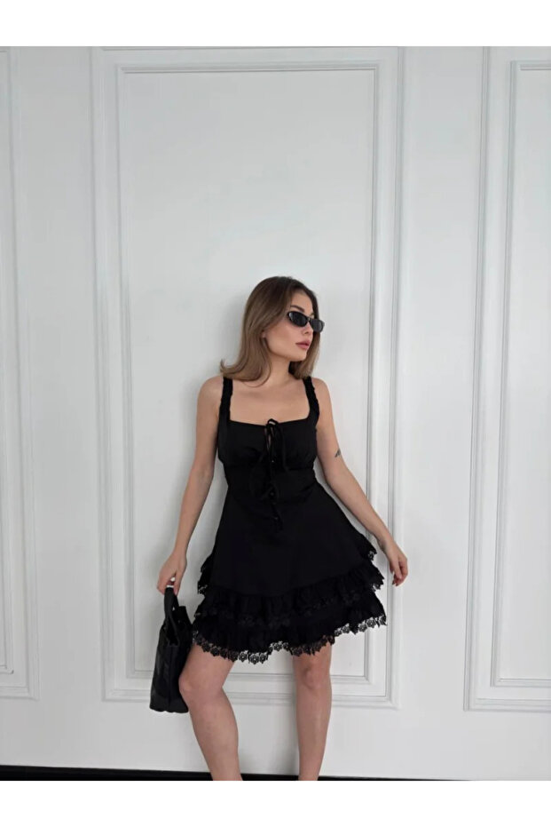 Mini Askılı Elbise - 4
