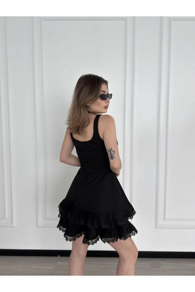 Mini Askılı Elbise - 8