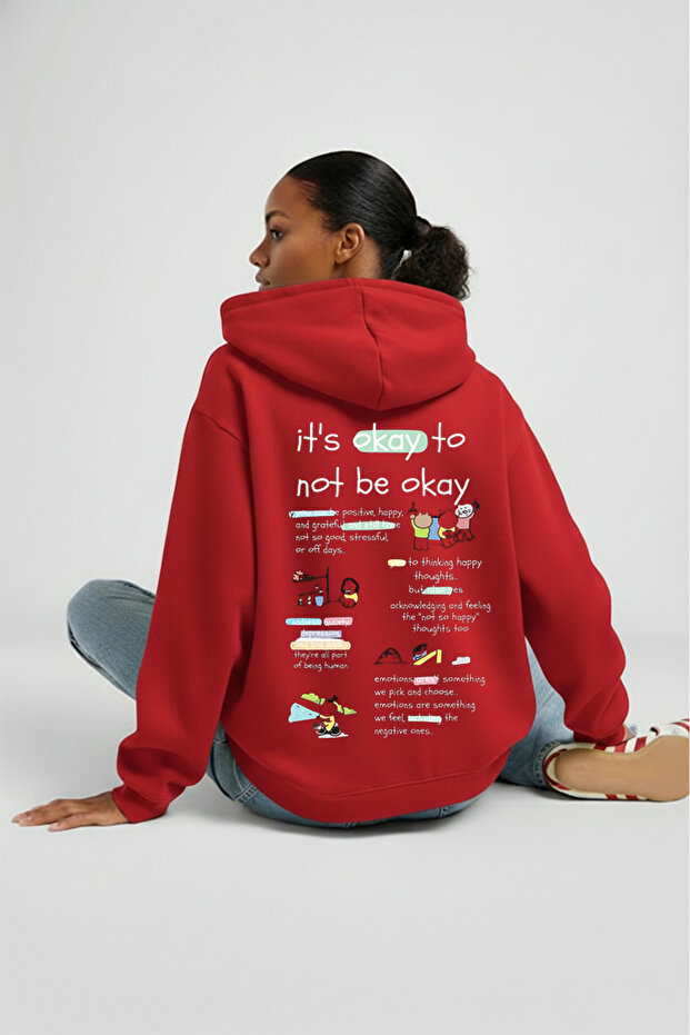 Hoodie Oversized Unisex Hooded 100% Cotton Not Be Okay Printed