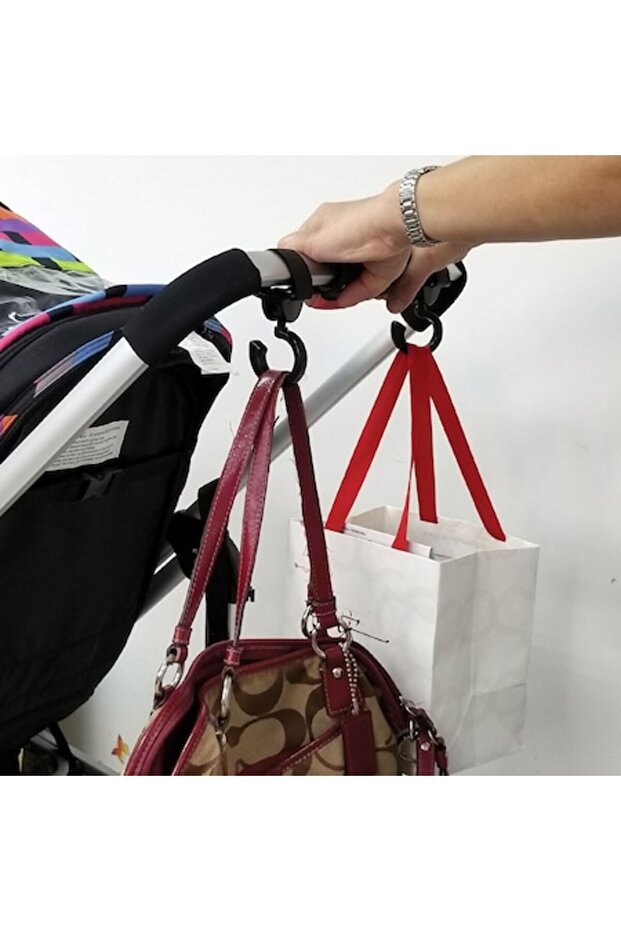 Rotating stroller hooks for children - 2 pcs - 1