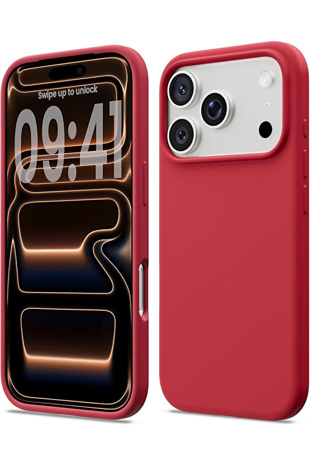 Soft Silicone Case Compatible with iPhone 17 Pro Max Case 6.9" Red