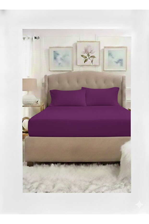 100% Cotton Akfil Ranforce Double Elastic Sheet Set 160 X 200 + 35 cm