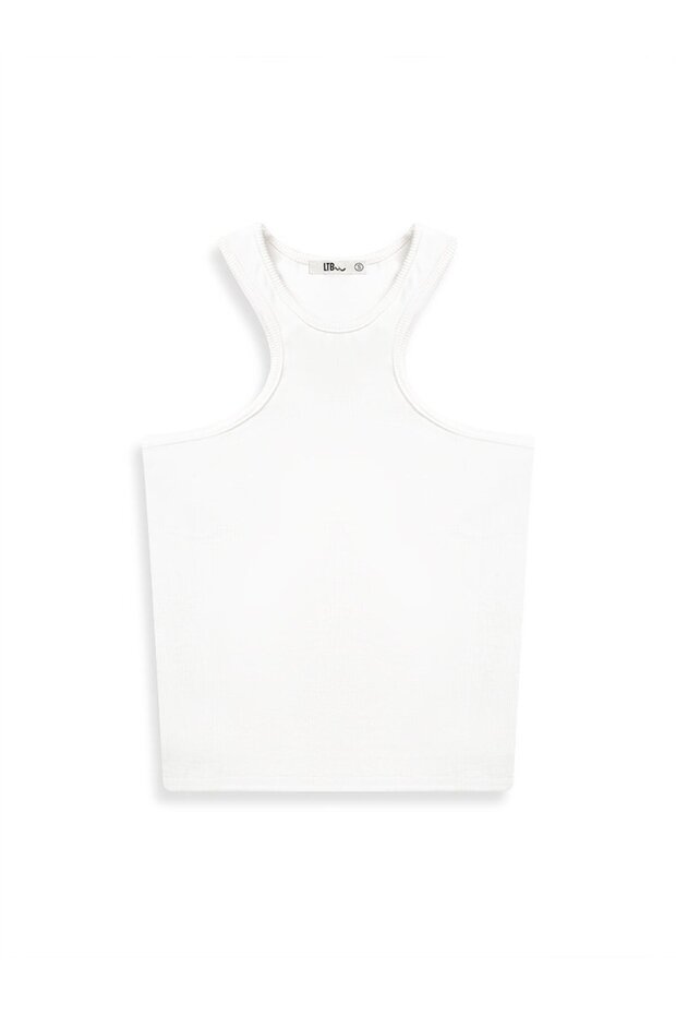 Kolsuz Fitilli Basic Beyaz Atlet - 1