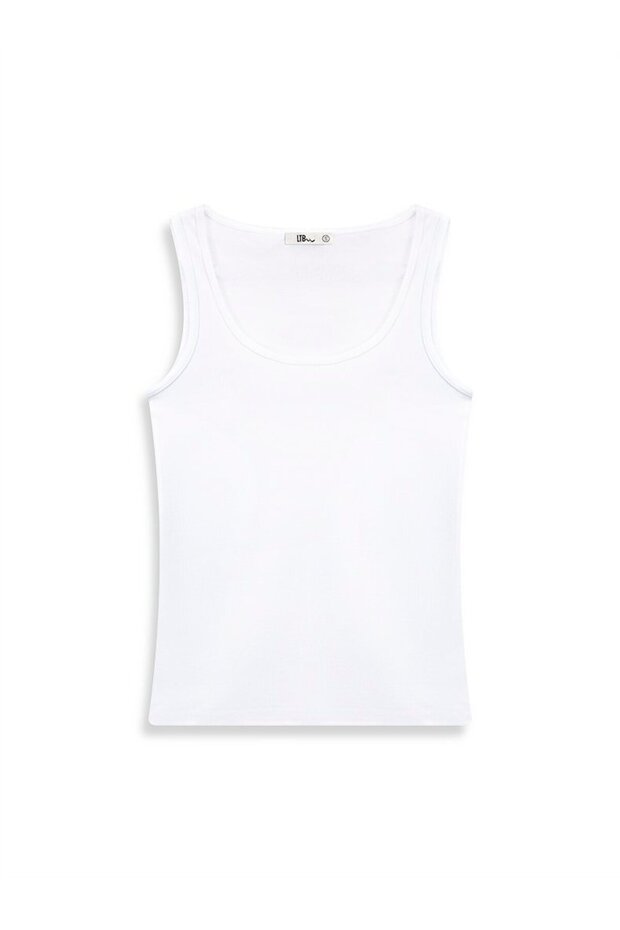 Kolsuz U Yaka Basic Beyaz Atlet - 1