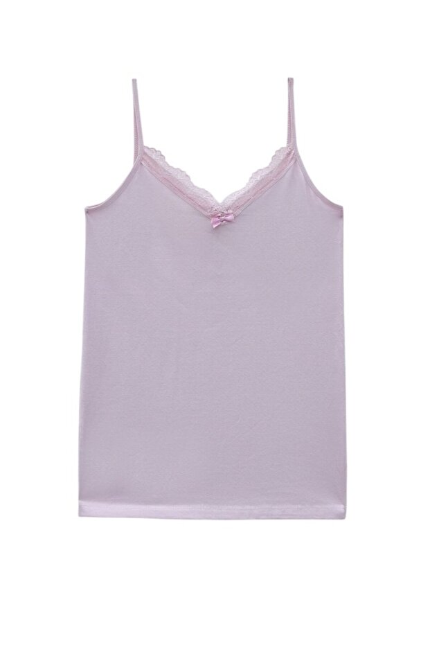 قميص داخلي دانتيل بحمالات - لون أرجواني فاتح - 1