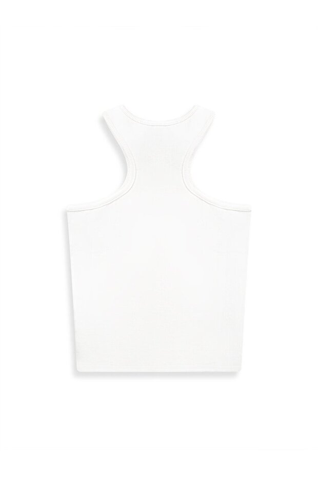 Kolsuz Fitilli Basic Beyaz Atlet - 2