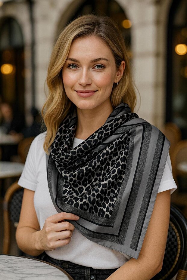 Flr25 Patterned Women's Scarf 90X90 cm