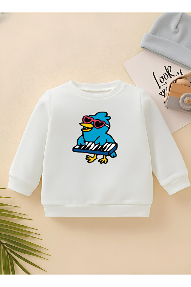سويت شيرت للأطفال من نوع Premium Melodili Blue Bird للجنسين