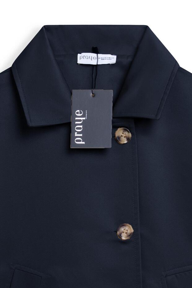 سترة الخفاش القصيرة باللون الأزرق الداكن - 3