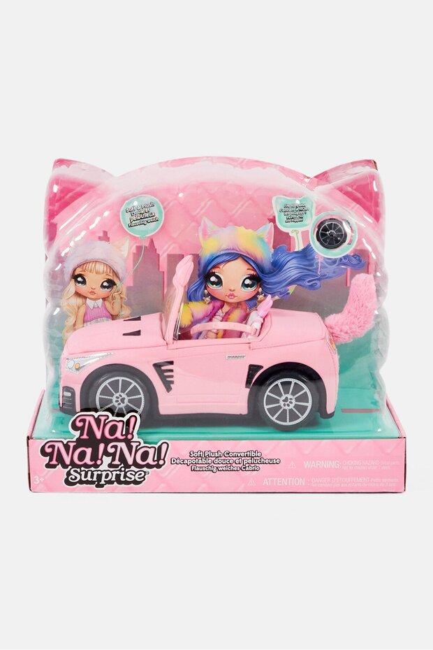 Soft Plush Convertible Car, Pink