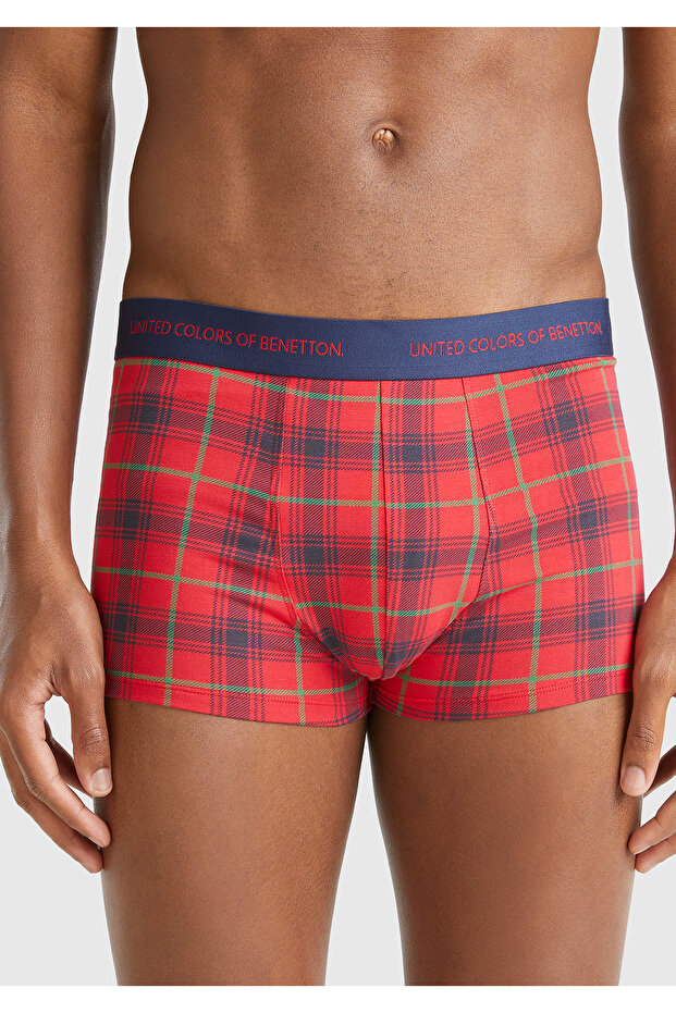 Men's Red Xmas Printed Cotton Boxer