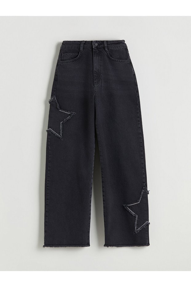 Kids Black Wideleg Girls' Jean Pants