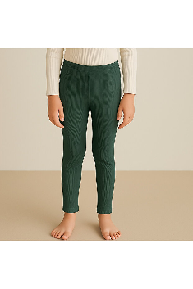 Çocuk Fitilli Kışlık Örme Tayt - 1