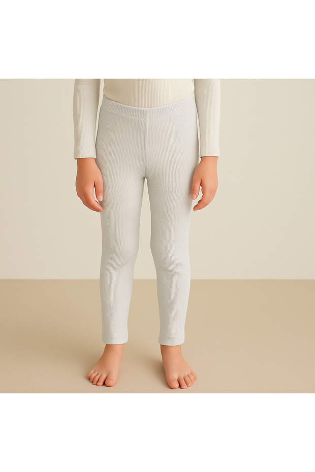 Çocuk Fitilli Kışlık Örme Tayt - 1