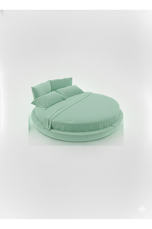 Elastic Sheet Set with Diameter Options Special for Round Beds Rnforce 100% Cotton Fabric