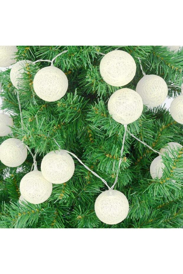 YU WELL LED Ball String Lights, Indoor/Outdoor, 3m-20 White Balls, Pack of 1