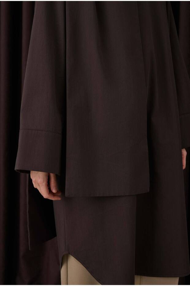 Fular Yaka Gömlek Acı Kahve - 6