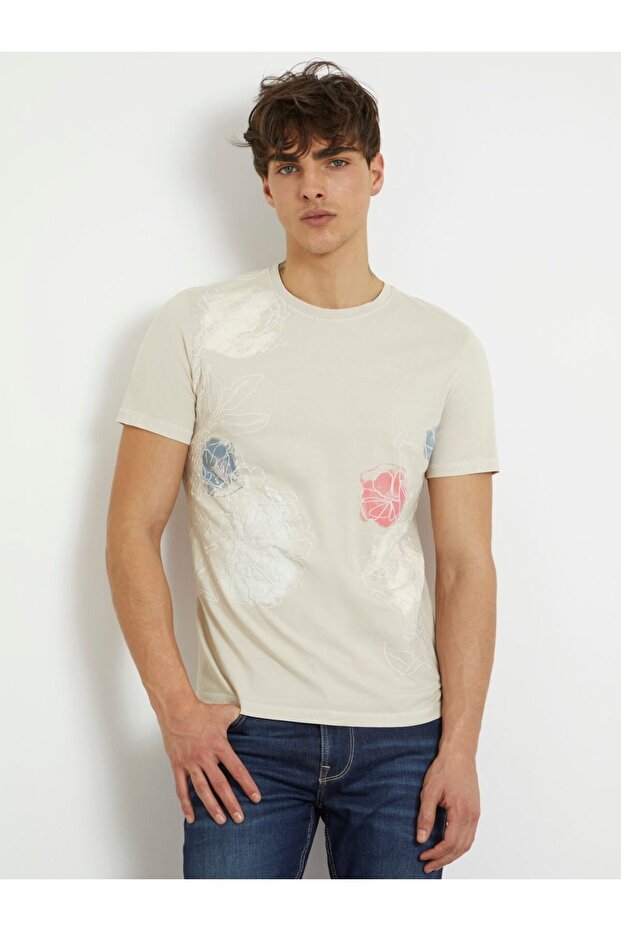 Treated flower men's slim fit t-shirt