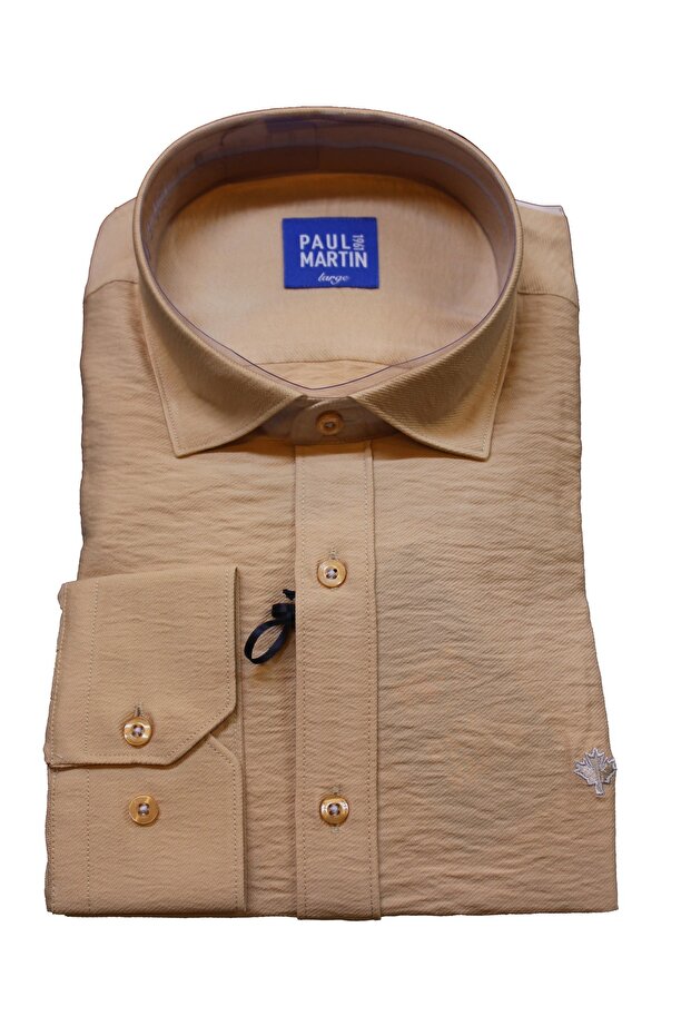 Men's Tansel Long Sleeve Hidden Button Collar Summer Shirt