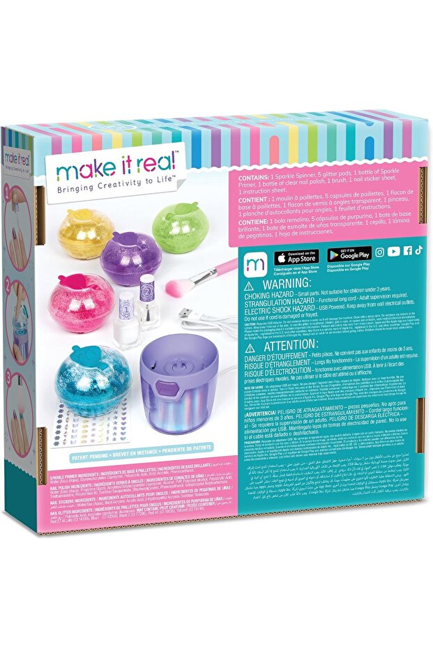 : Party Nails Glitter Nail Studio - DIY Kit, Decorate 500 Nails, 5 Mess-Free Glitter Pod - 2